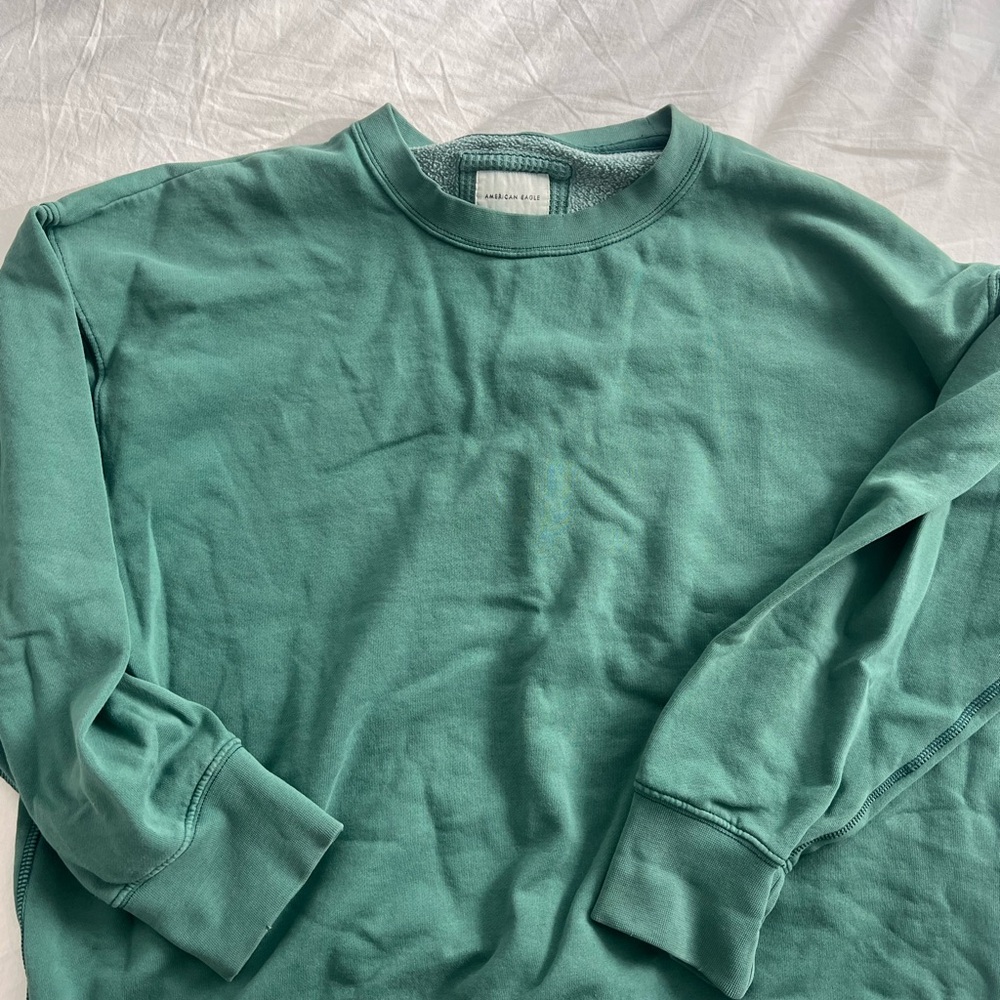 American Eagle Outfitters Teal Crewneck Sweater